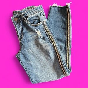 STS Blue Distressed Jeans with Side Stripe